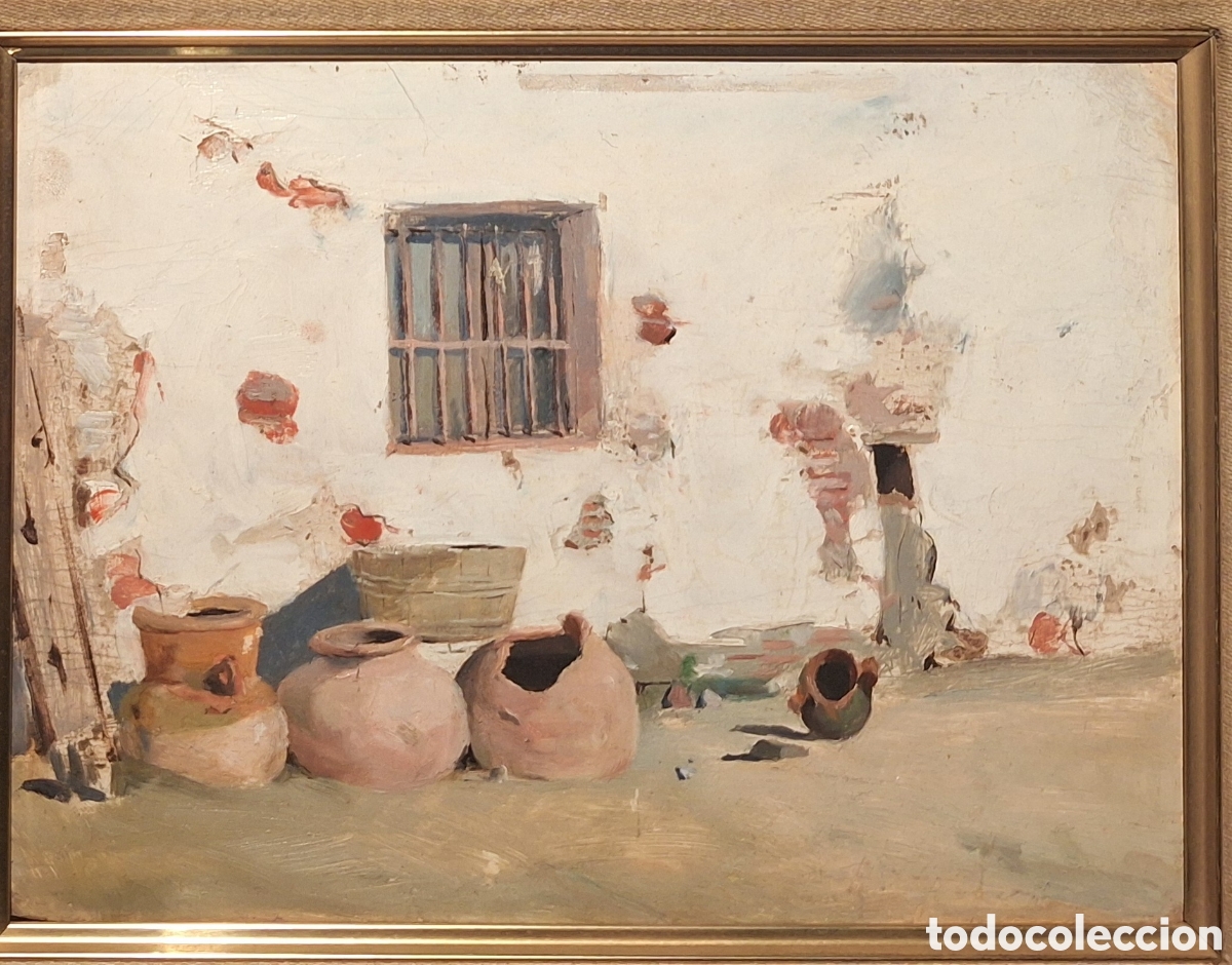Arte: MURO BA&Ntilde;ADO POR LA LUZ POR TOM&Aacute;S MORAGAS (1837-1906)