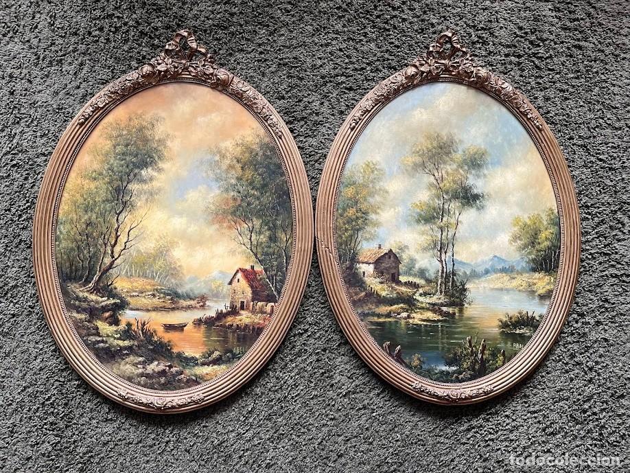 Arte: Dos &oacute;leos de paisajes / Pintor Abel / F. Tud&oacute; / Pinturas paisaj&iacute;sticas /