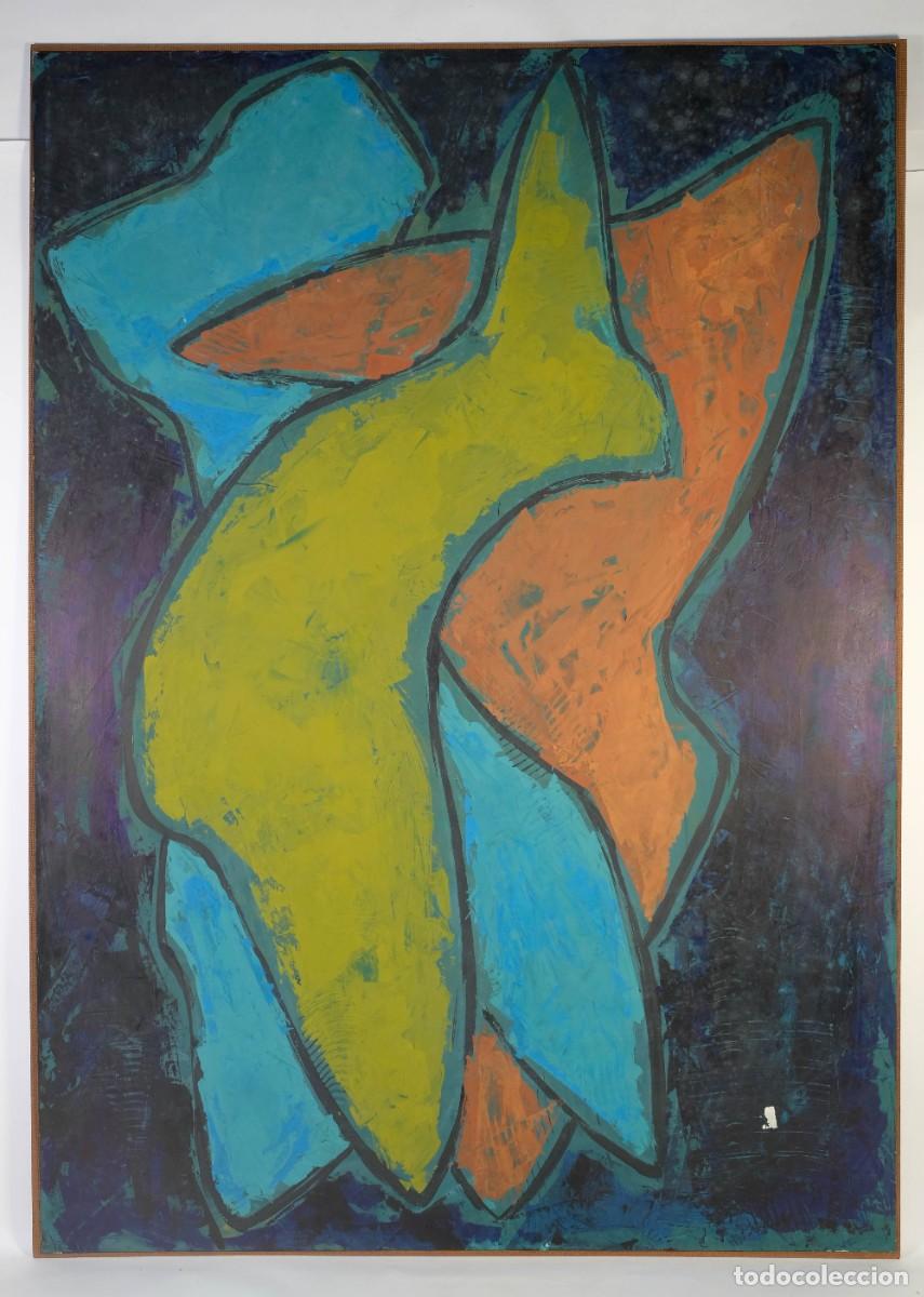 Arte: ALFREDO LANZ (MADRID, 1945) &Oacute;LEO SOBRE CART&Oacute;N PEGADO A T&Aacute;BLEX COMPOSICI&Oacute;N