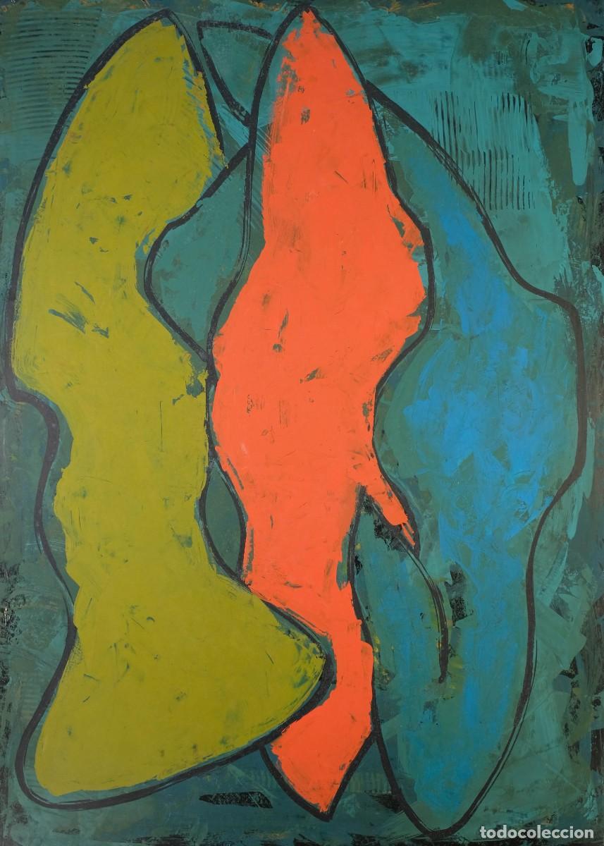Arte: ALFREDO LANZ (MADRID, 1945) &Oacute;LEO SOBRE CART&Oacute;N PEGADO A T&Aacute;BLEX COMPOSICI&Oacute;N