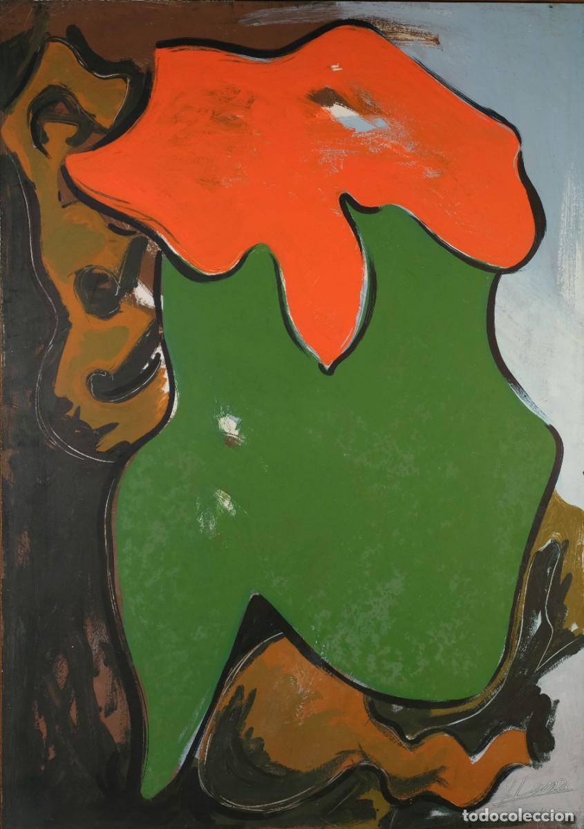 Arte: ALFREDO LANZ (MADRID, 1945) &Oacute;LEO SOBRE CART&Oacute;N PEGADO A T&Aacute;BLEX COMPOSICI&Oacute;N FIRMADA