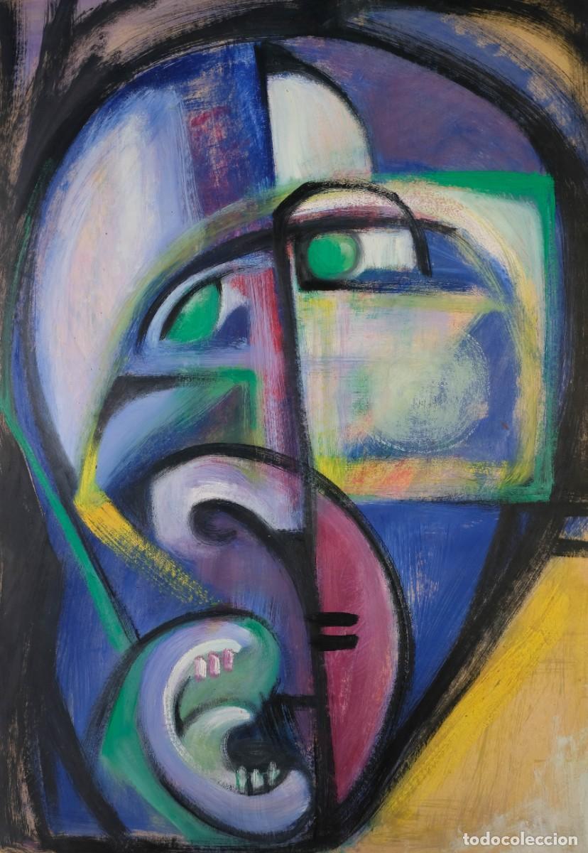 Art: &Oacute;LEO SOBRE CART&Oacute;N ROSTRO ESTILO CUBISTA