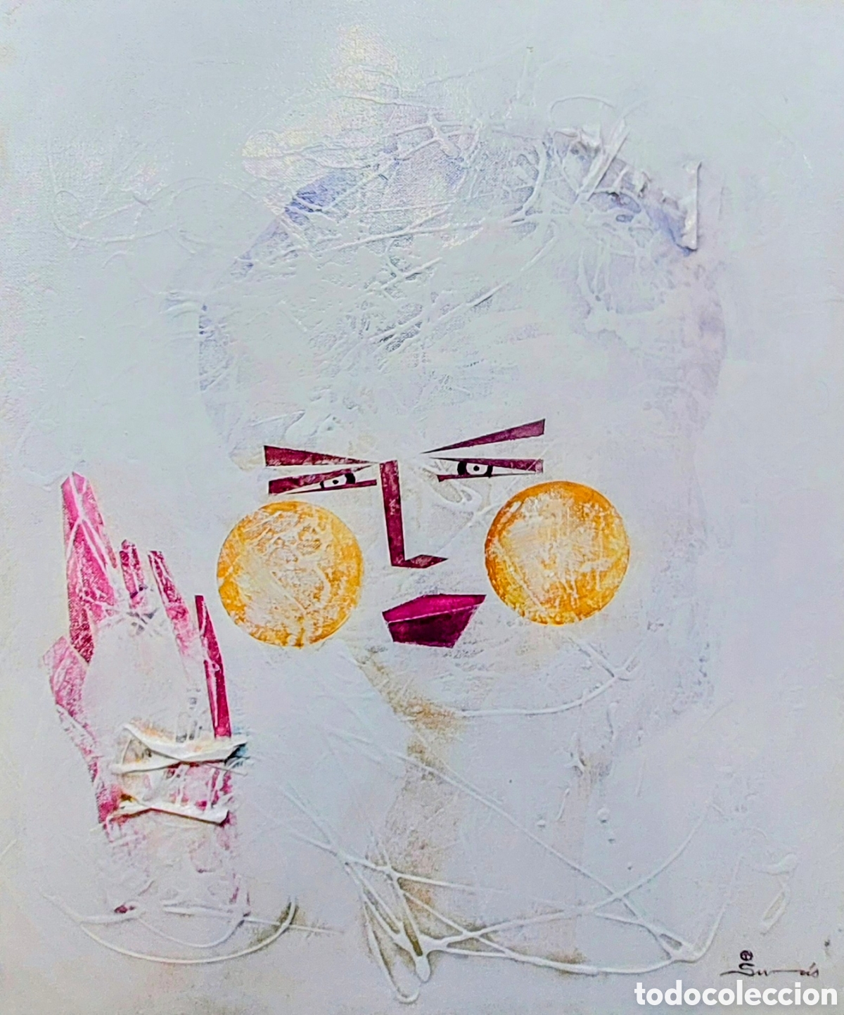 Arte: SURIS ALBERT OLEO MIXTO TELA 55X46 LA CRITICONA A&Ntilde;O 2001