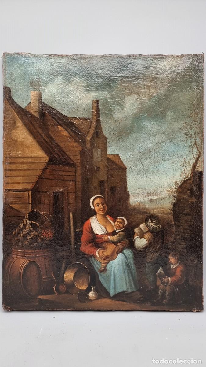 Arte: Pintura flamenca antigua de g&eacute;nero que data de principios del siglo XVIII.