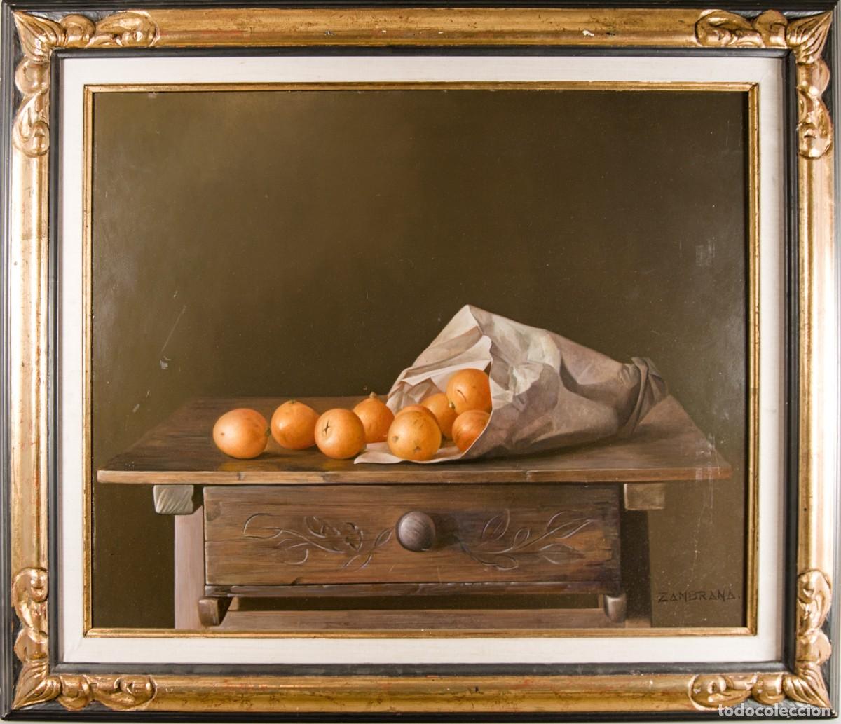Arte: Antonio Zambrana (Sevilla, 1947). &Oacute;leo sobre tabla. Bodeg&oacute;n hiperrealista. 73 x 60 cm.