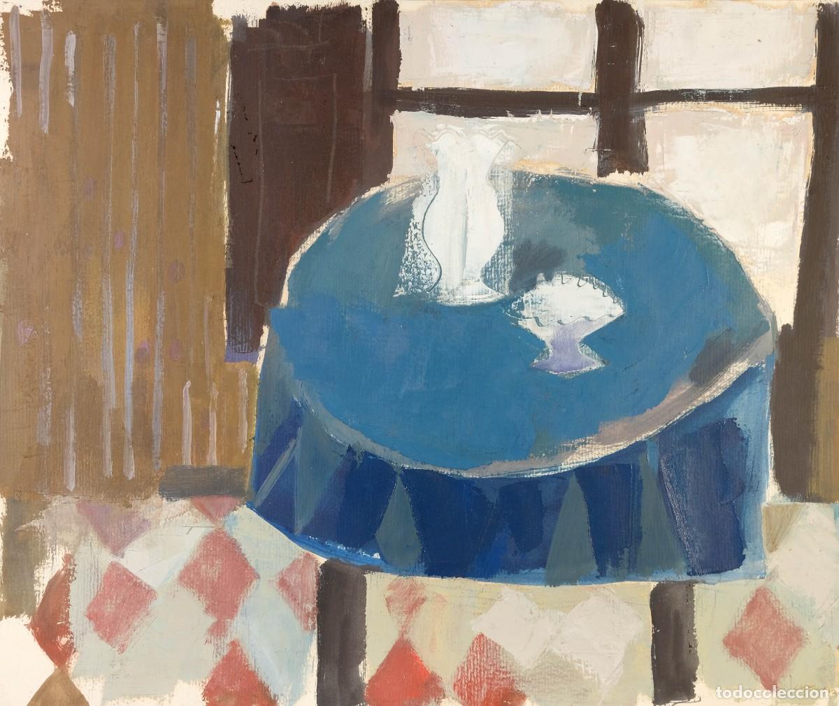 Arte: GOUACHE Y &Oacute;LEO SOBRE PAPEL MESA COMEDOR FIRMADA Y FECHADA 1973