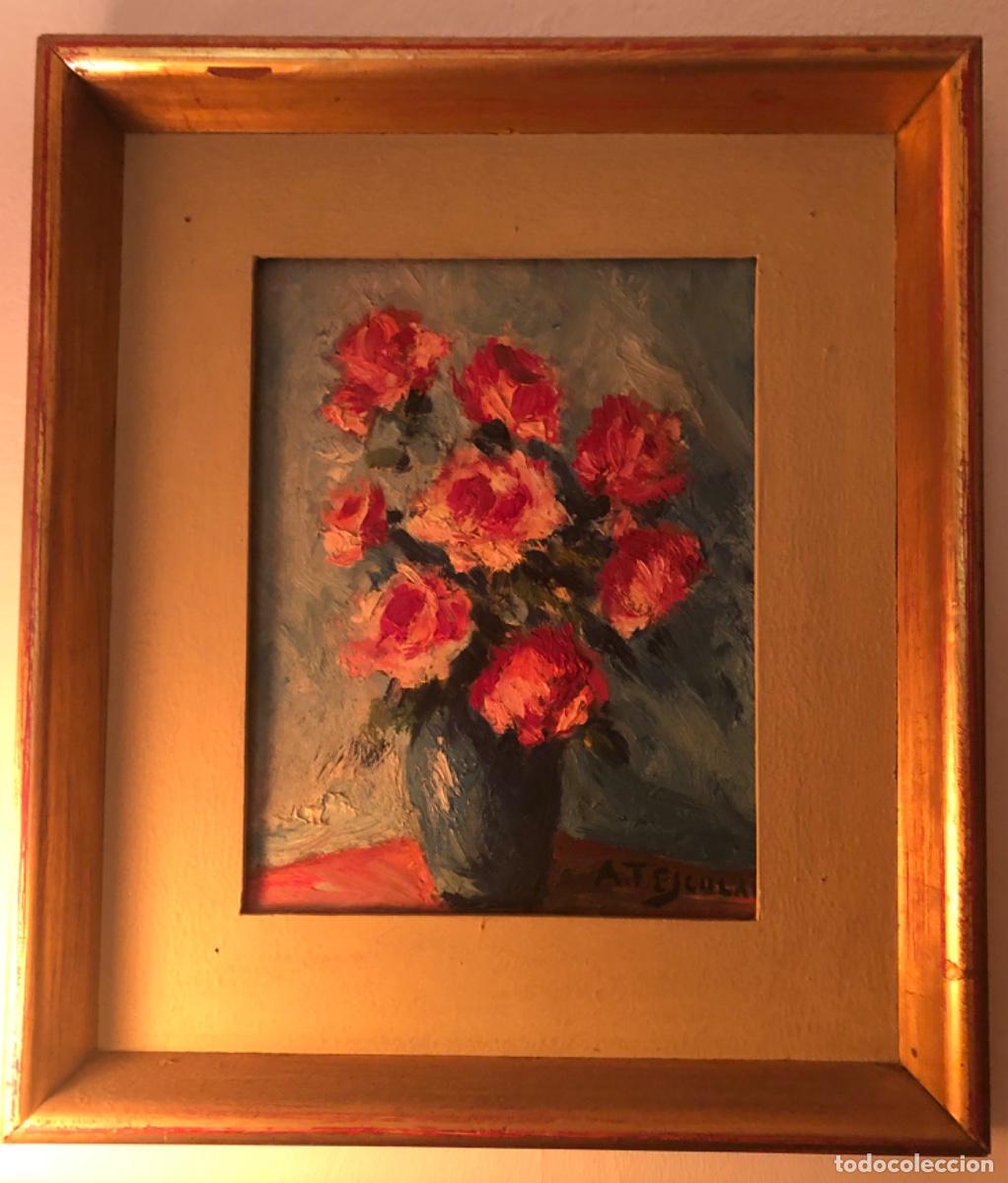Arte: CUADRO BODEG&Oacute;N DE FLORES ENMARCADO Y FIRMADO , &Aacute;NGEL TORRES ESCOLAR . &Oacute;LEO SOBRE CART&Oacute;N .