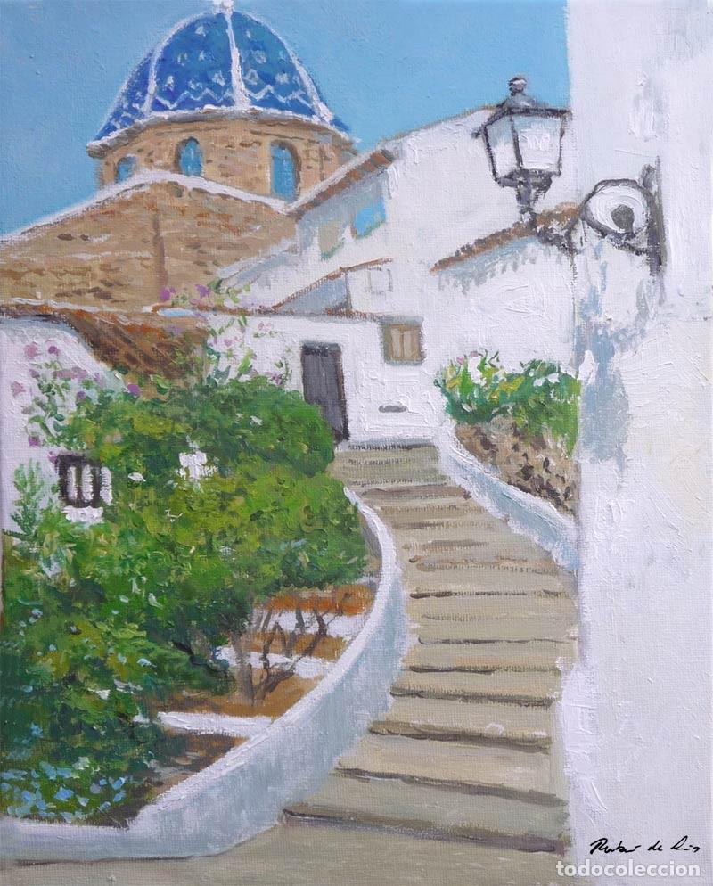 Arte: Una calle de Altea, Oleo.