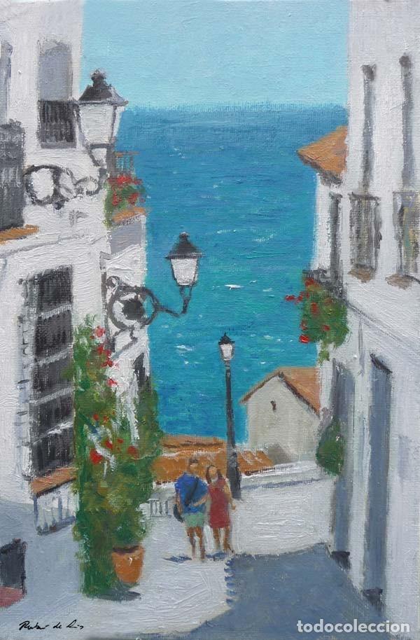 Arte: Calle de Altea, Alicante, Oleo.