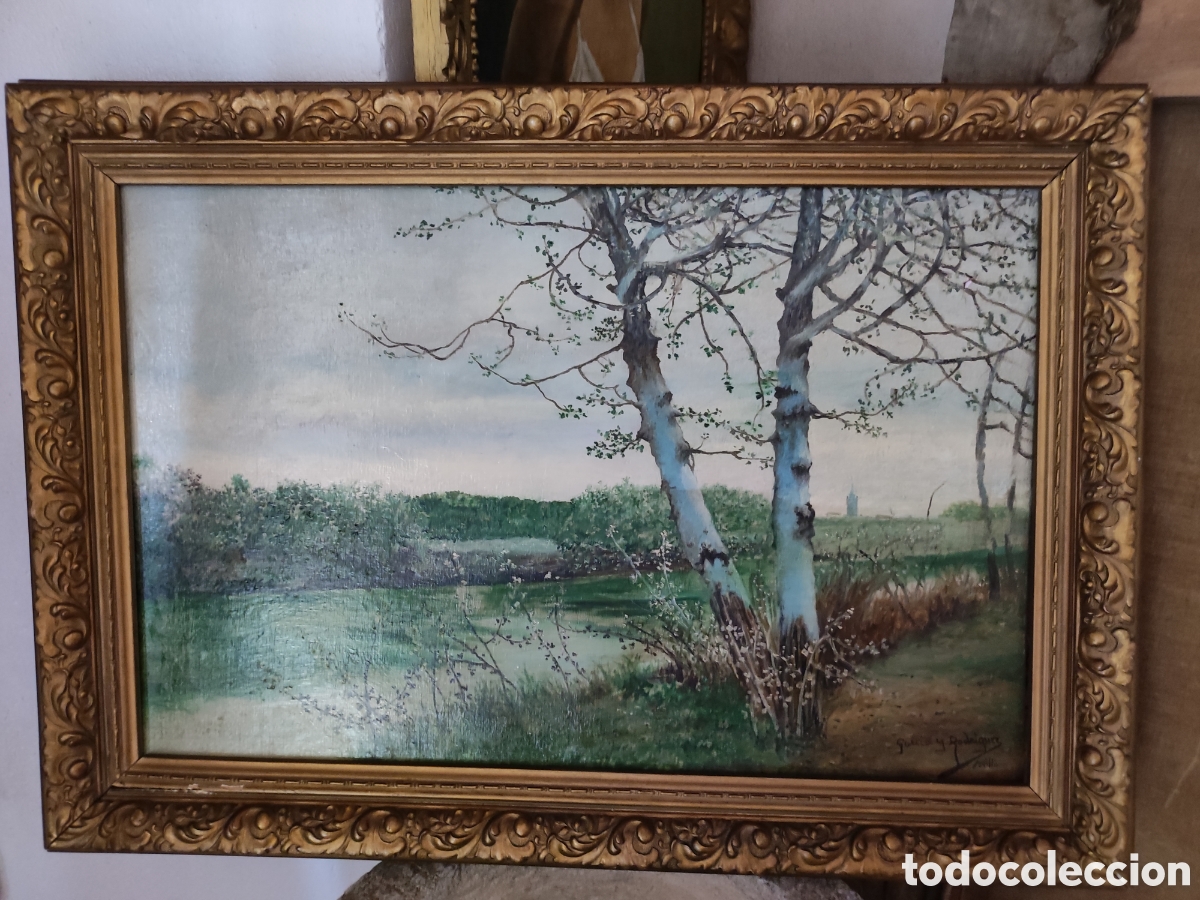 Arte: Paisaje firmado Garc&iacute;a y Rodr&iacute;guez. Sevilla