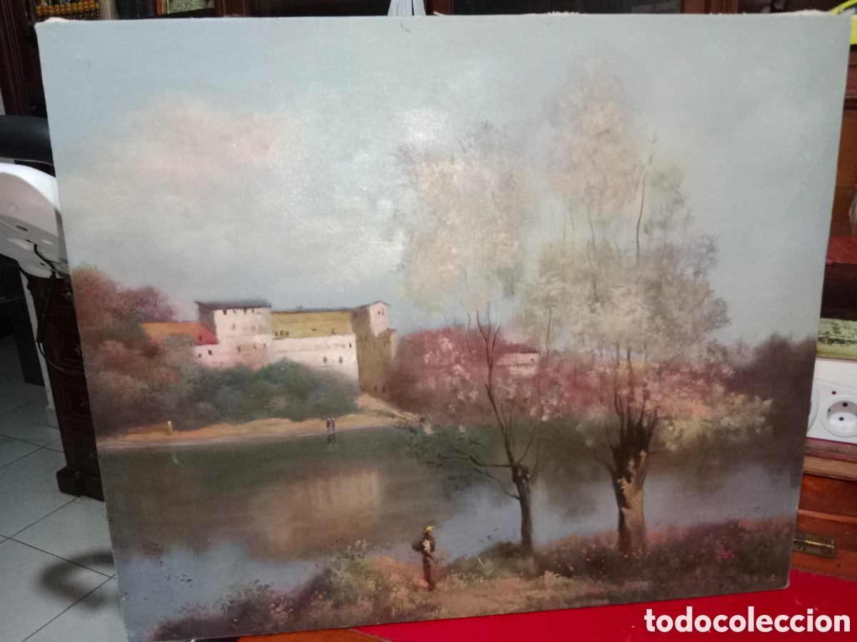 Arte: Oleo sobre lienzo, Copia de Corot, Importante pintor Franc&eacute;s.