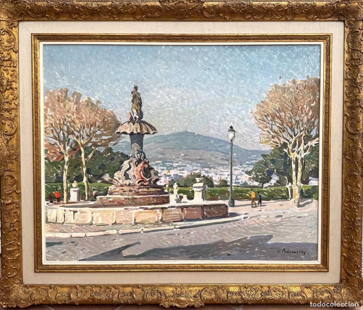 Arte: Josep Puigdengolas Barella &ndash; Parque de Montjuich, Barcelona &ndash; &Oacute;leo sobre lienzo 73 &times; 92 cm