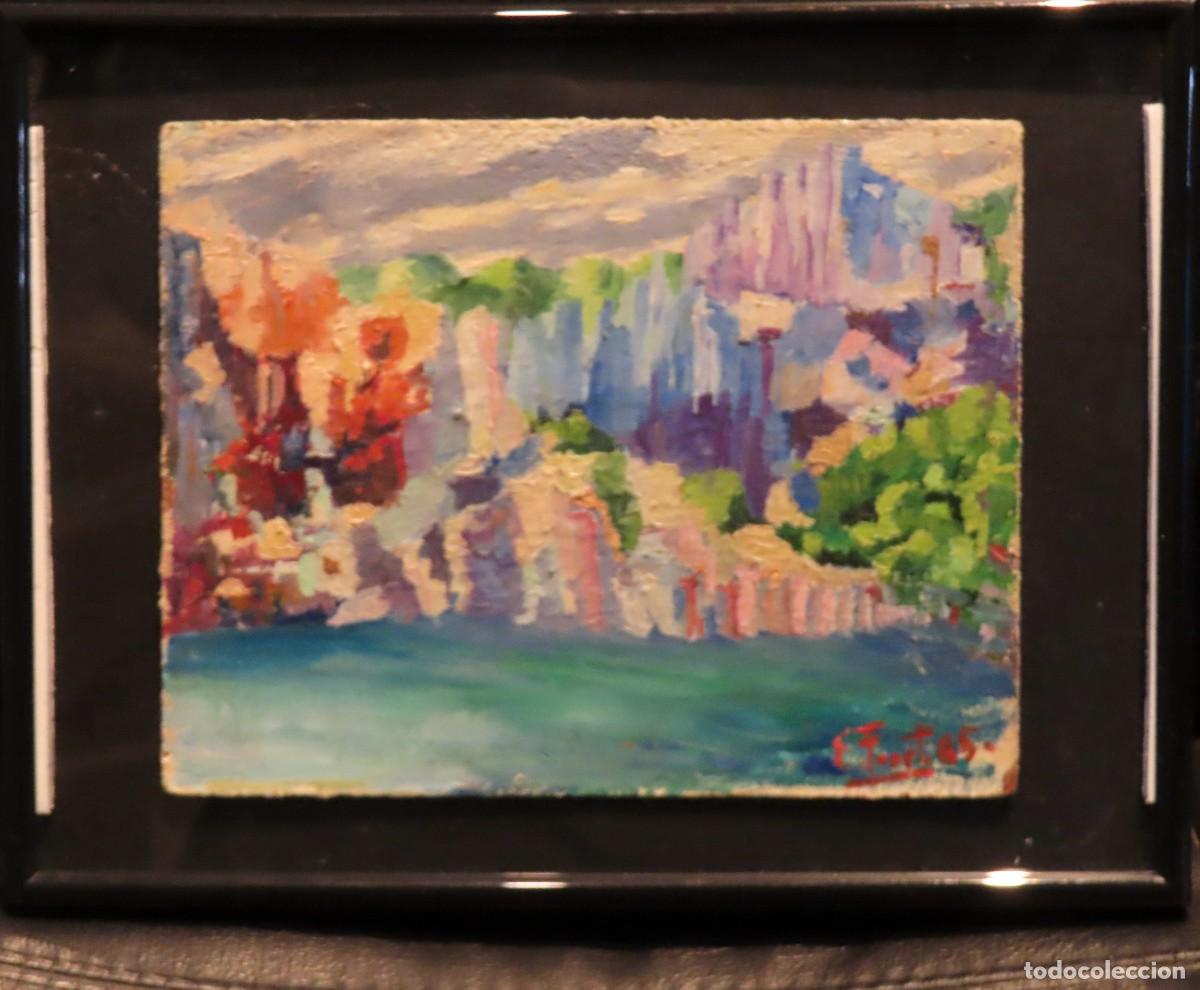 Arte: PAISAJE DE COSTA &Oacute;LEO SOBRE CART&Oacute;N E. FORET 1965