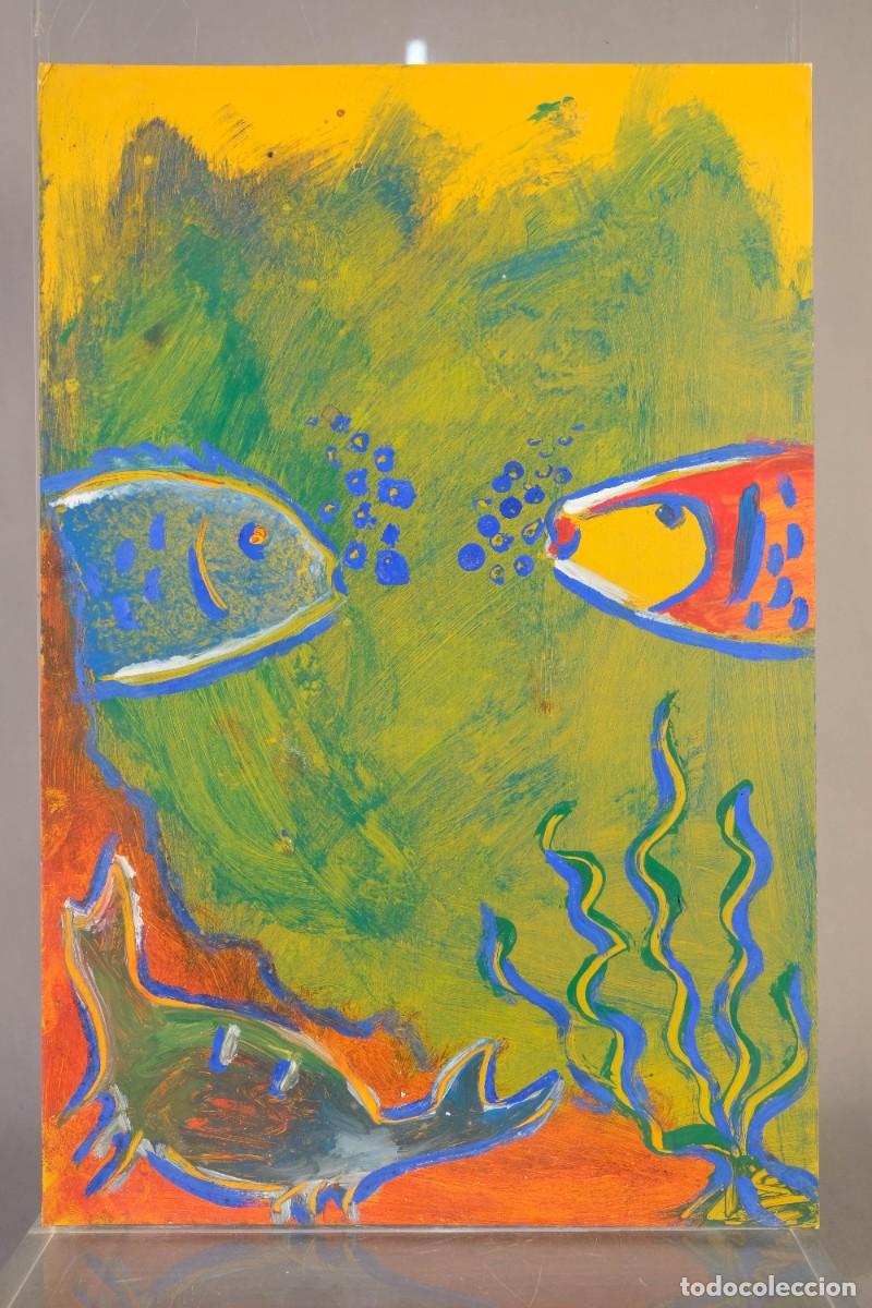 Arte: GOUACHE SOBRE PAPEL PECES - Foto 2