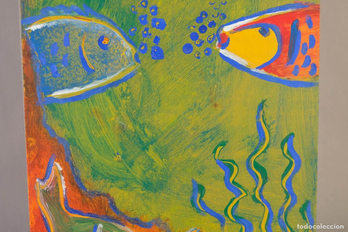 Arte: GOUACHE SOBRE PAPEL PECES - Foto 4