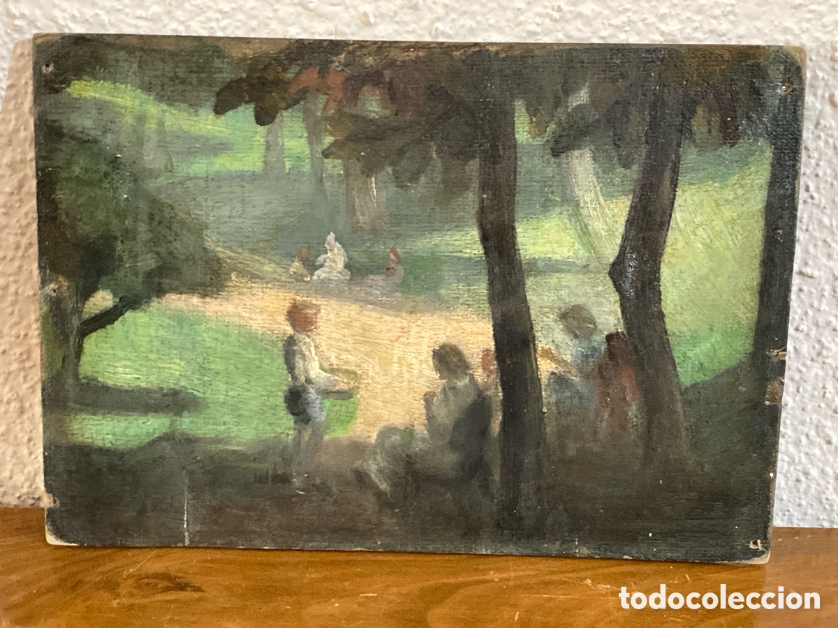 Arte: Escuela Espa&ntilde;ola Principios del siglo XX oleo sobre cart&oacute;n duro