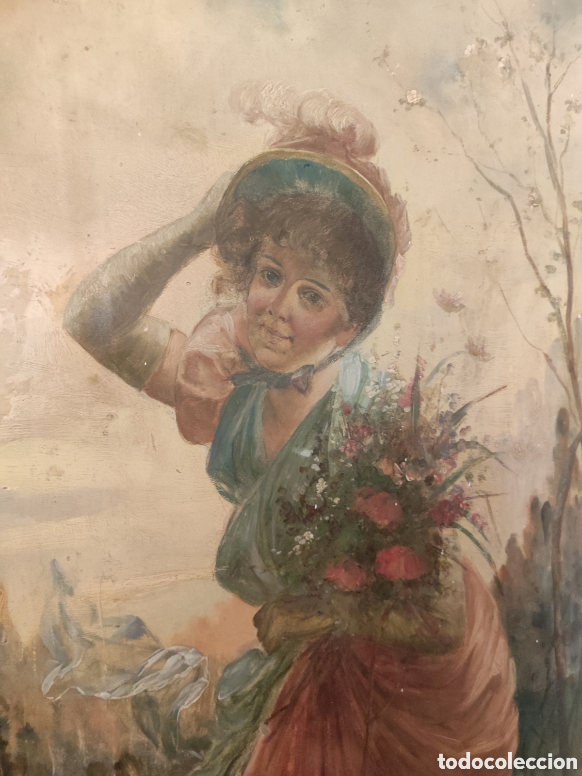 Arte: Mujer recogiendo flores - Foto 2