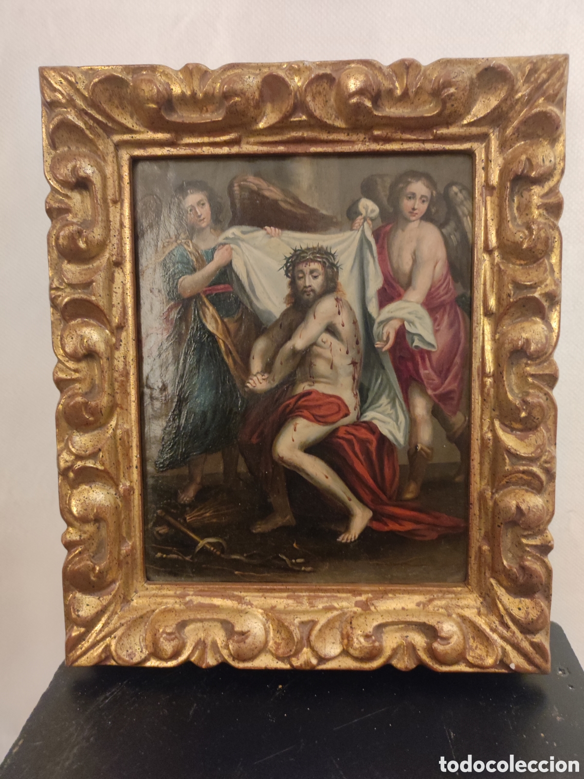 Arte: Descendimiento de Cristo tap&aacute;ndole &Aacute;ngeles