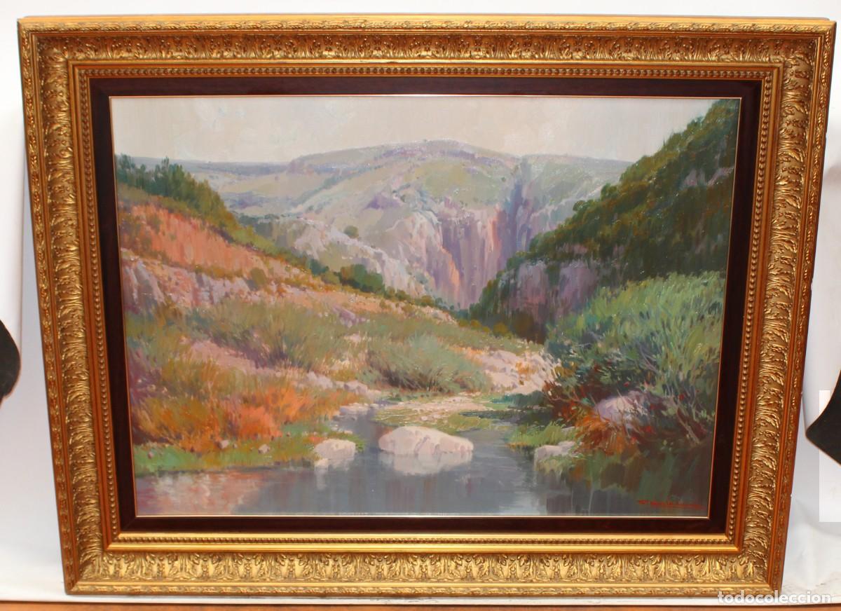 Arte: FRANCISCO CALABUIG GISBERT (Valencia, 1946) OLEO SOBRE TELA. PAISAJE. 73 X 100 CM.
