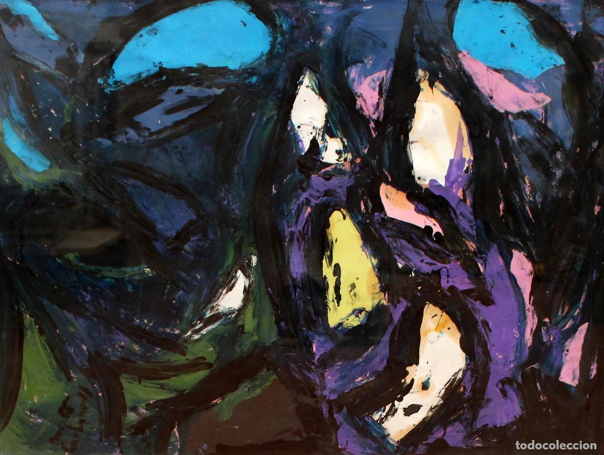 Arte: ANTONIO PERIS-CARBONELL (Valencia, 1957) OLEO SOBRE PAPEL TITULADO AMANECE EL NUEVO DIA