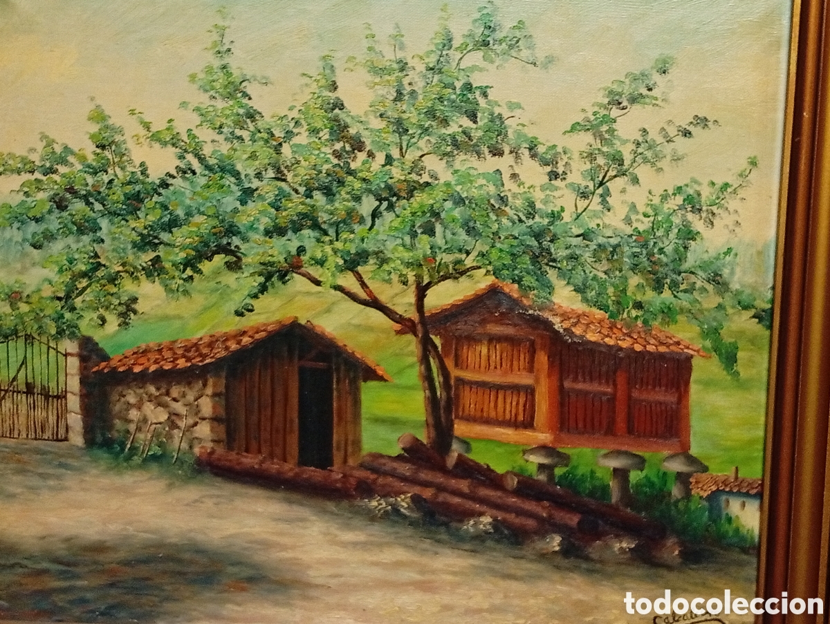 Arte: Pintura gallega preciosa obra oleo del pintor Cabaleiro Manuel ( A estrada 1946)