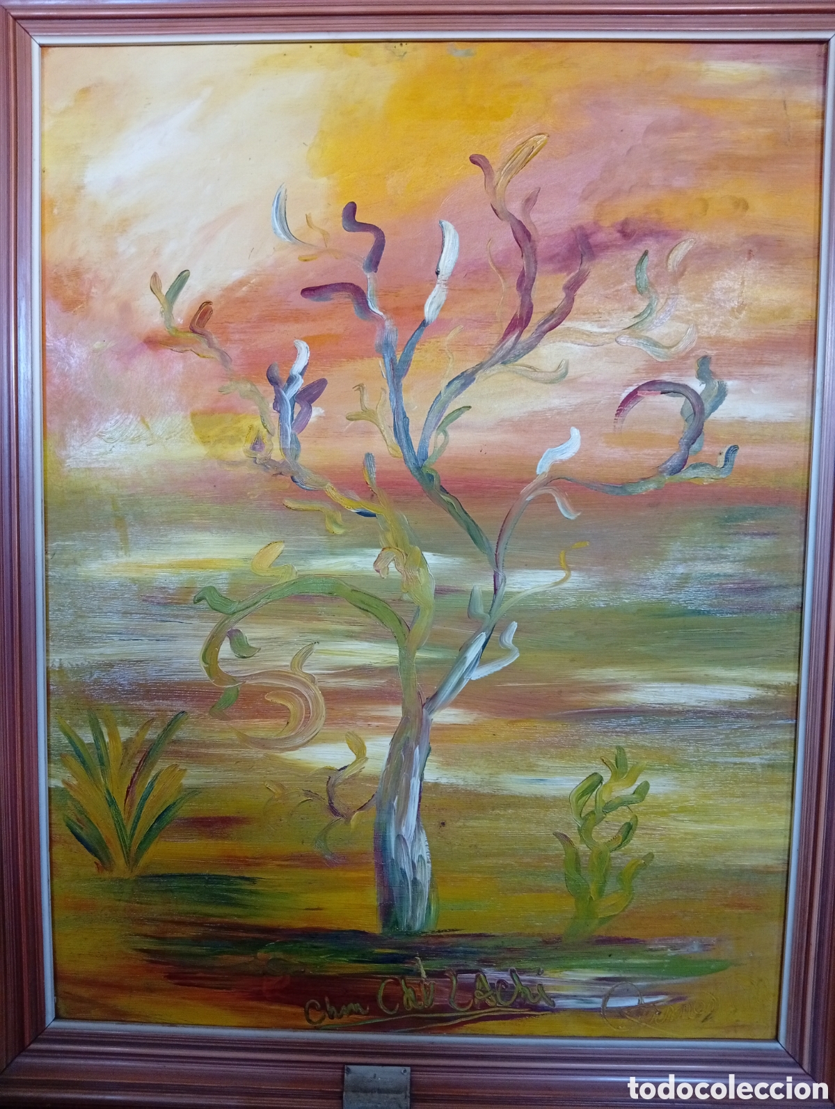 Arte: Pintura gallega oleo de la gran pintora Carmen Vila( Vigo,1900-1983)