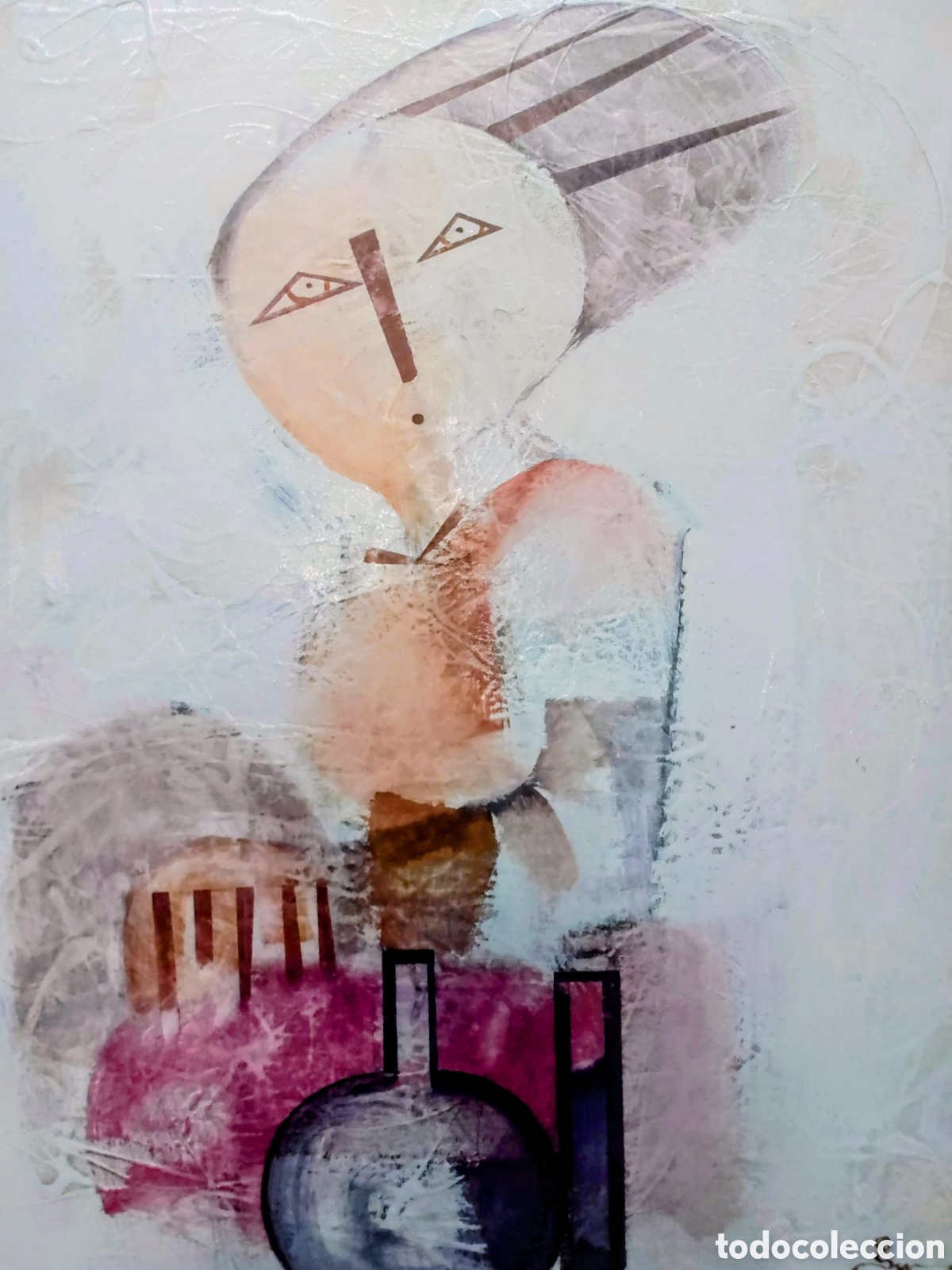 Arte: ALBERT SURIS OLEO TELA MIXTO EL PENSADOR 65X54 A&Ntilde;O 2001