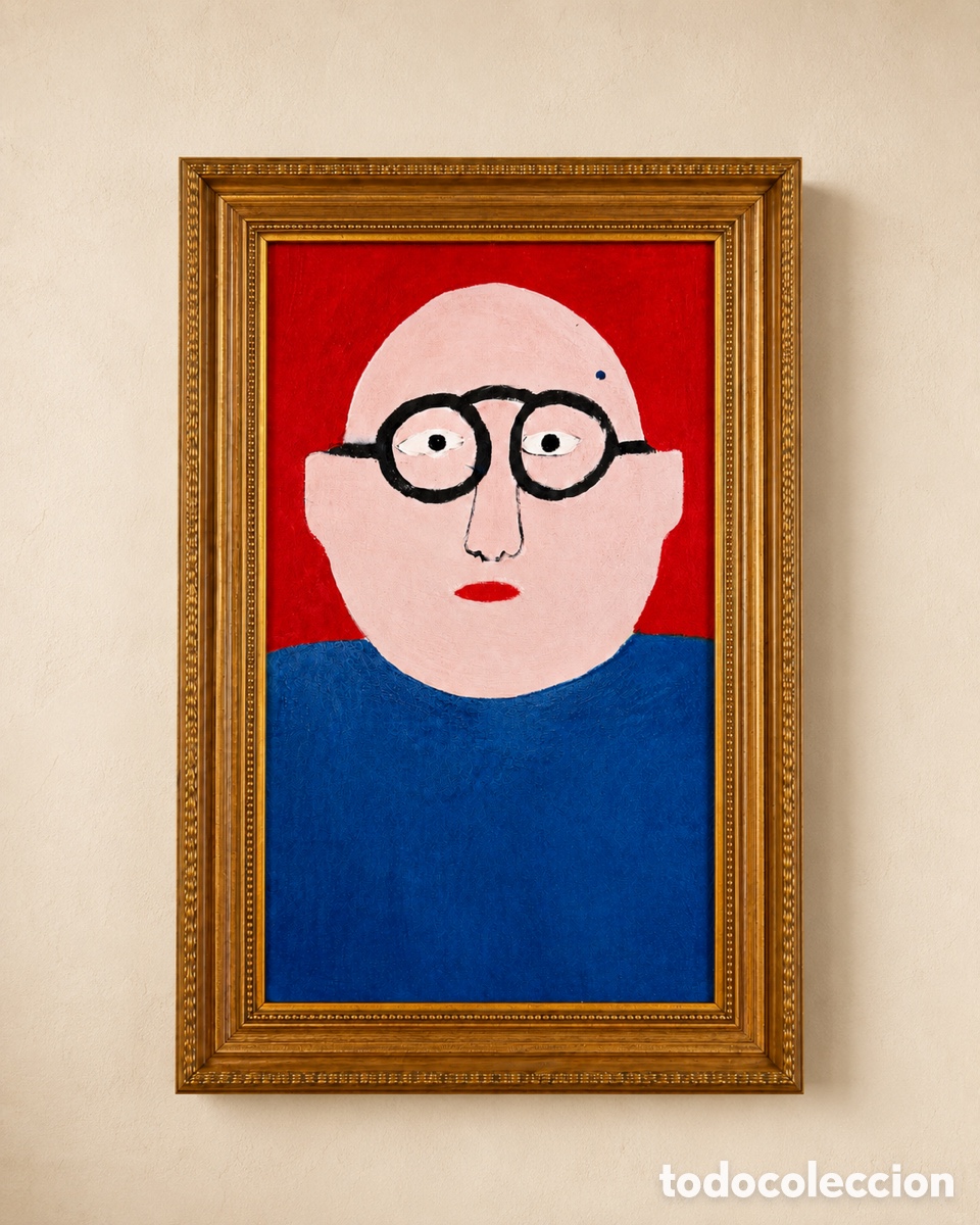Arte: El Na&iuml;f del Punto Azul &mdash; Cuadro original acr&iacute;lico enmarcado