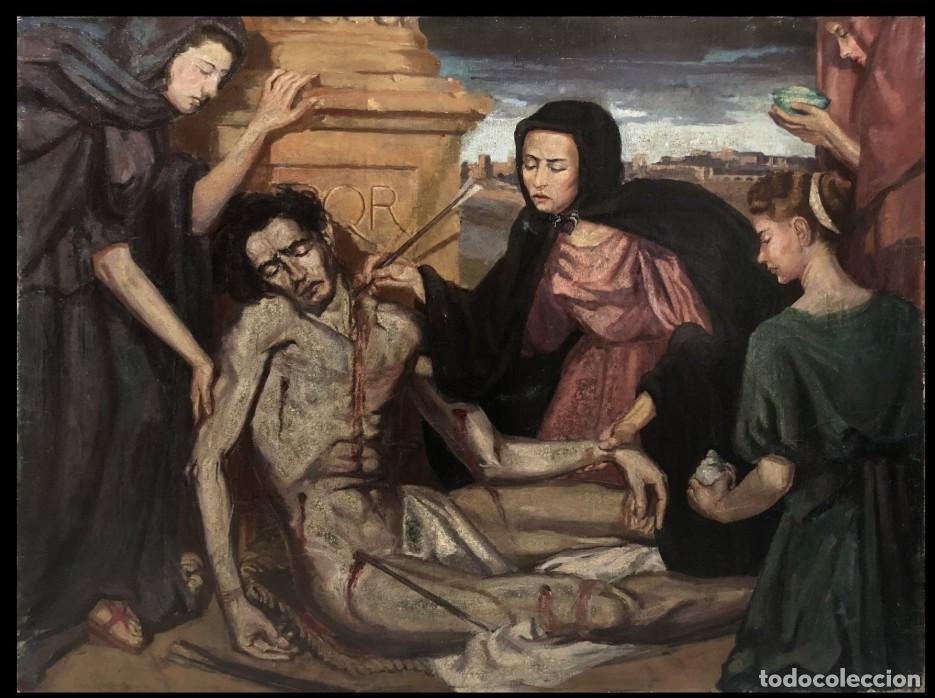 Arte: ESCUELA FRANCESA S. XIX - EL RESCATE DEL CUERPO DE SAN SEBASTI&Aacute;N POR SANTA IRENE
