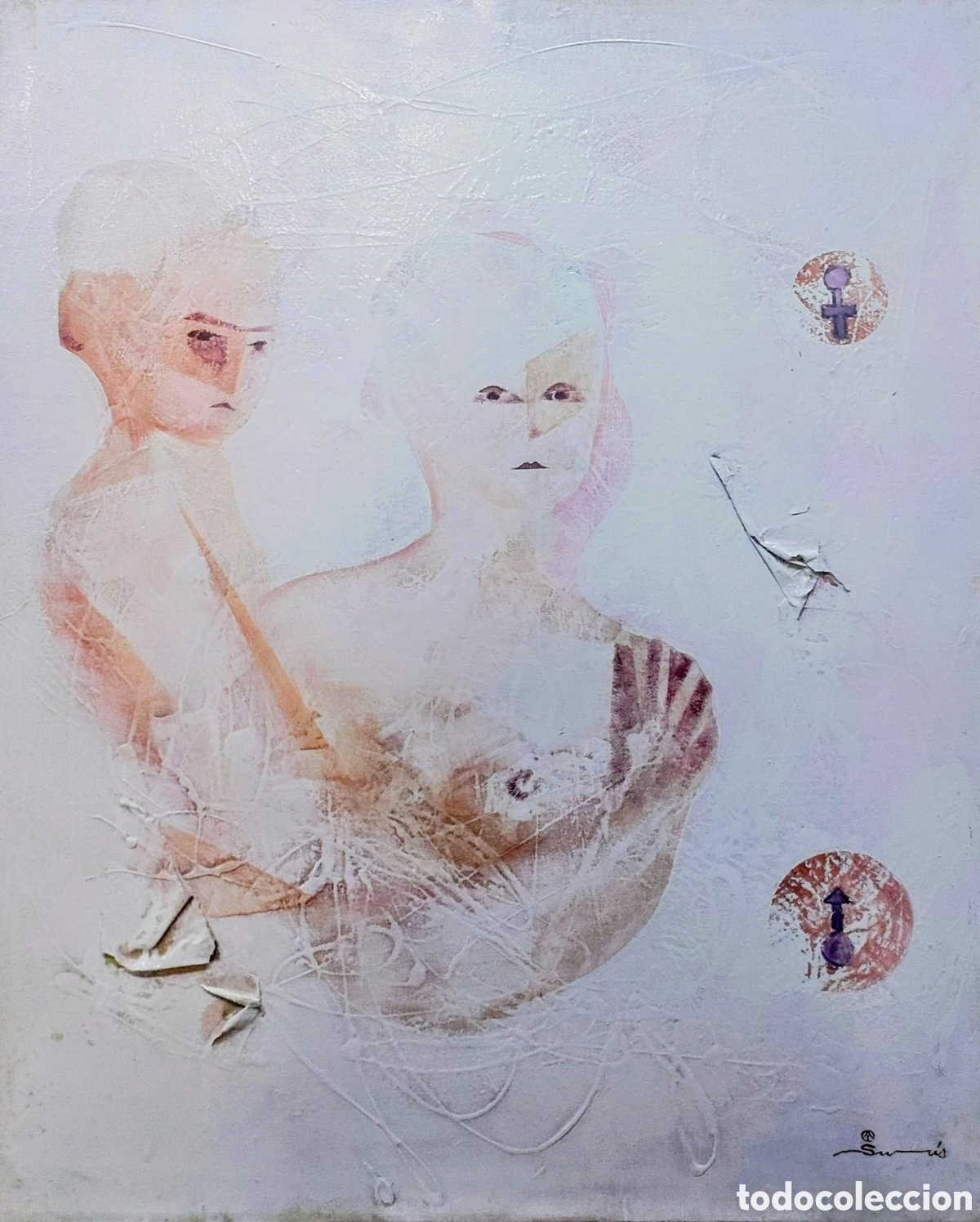 Arte: SURIS ALBERT OLEO.MIXTO.TELA A&Ntilde;O 2001 DOS SEXOS 65X54