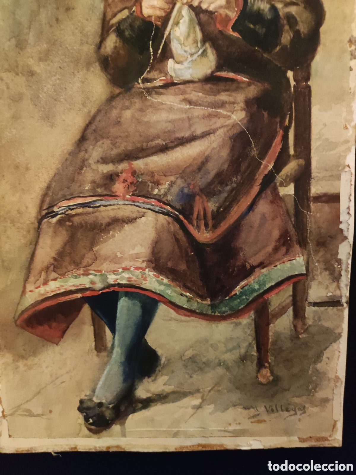 Arte: Mujer cosiendo Villegas - Foto 3