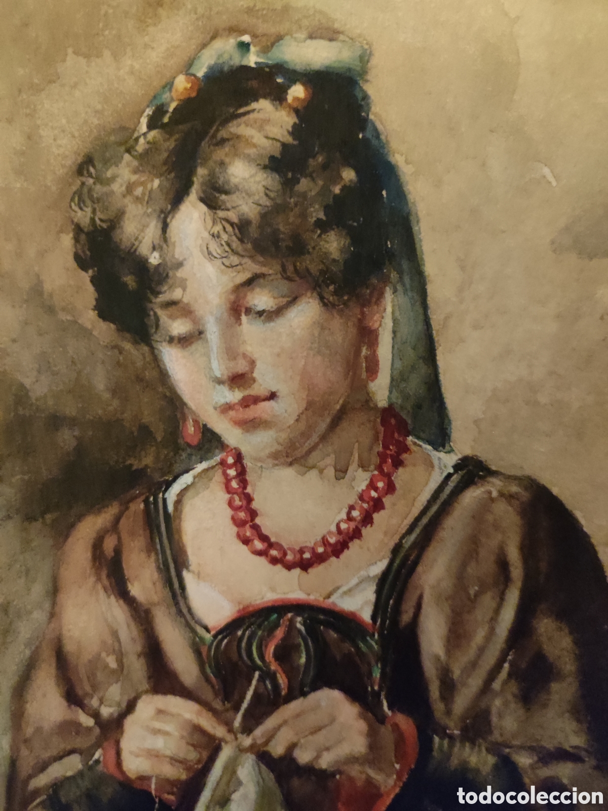 Arte: Mujer cosiendo Villegas - Foto 5