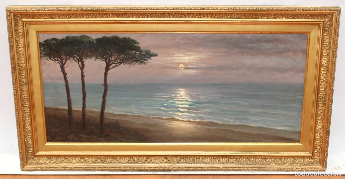 Arte: FERNANDO MARTINEZ CHECA (Requena, Valencia, 1858 - Baeza, Ja&eacute;n, 1933) OLEO TELA. PLAYA DE CASTELLON
