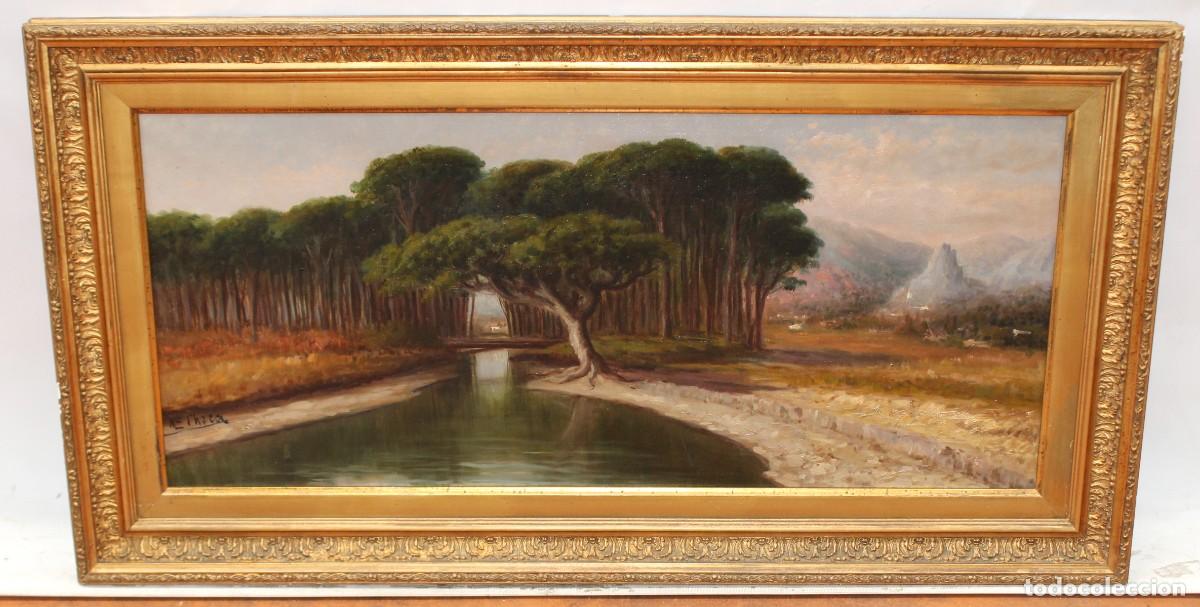 Arte: FERNANDO MARTINEZ CHECA (Requena, Valencia, 1858 - Baeza, Ja&eacute;n, 1933) OLEO TELA. PAISAJE
