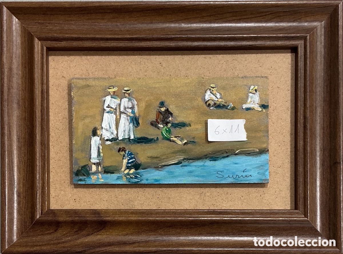 Arte: Cuadro original al &oacute;leo. Peque&ntilde;o formato. 6x11 cm.