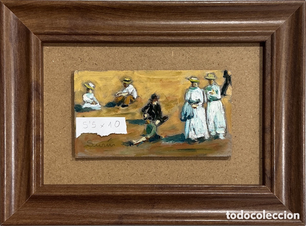 Arte: Cuadro original al &oacute;leo. Peque&ntilde;o formato. 5,5x10 cm.