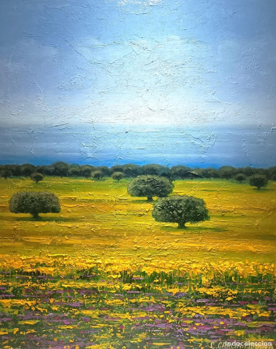 Arte: CUADRO &Oacute;LEO &rdquo;FLORES Y ENCINAS&rdquo;