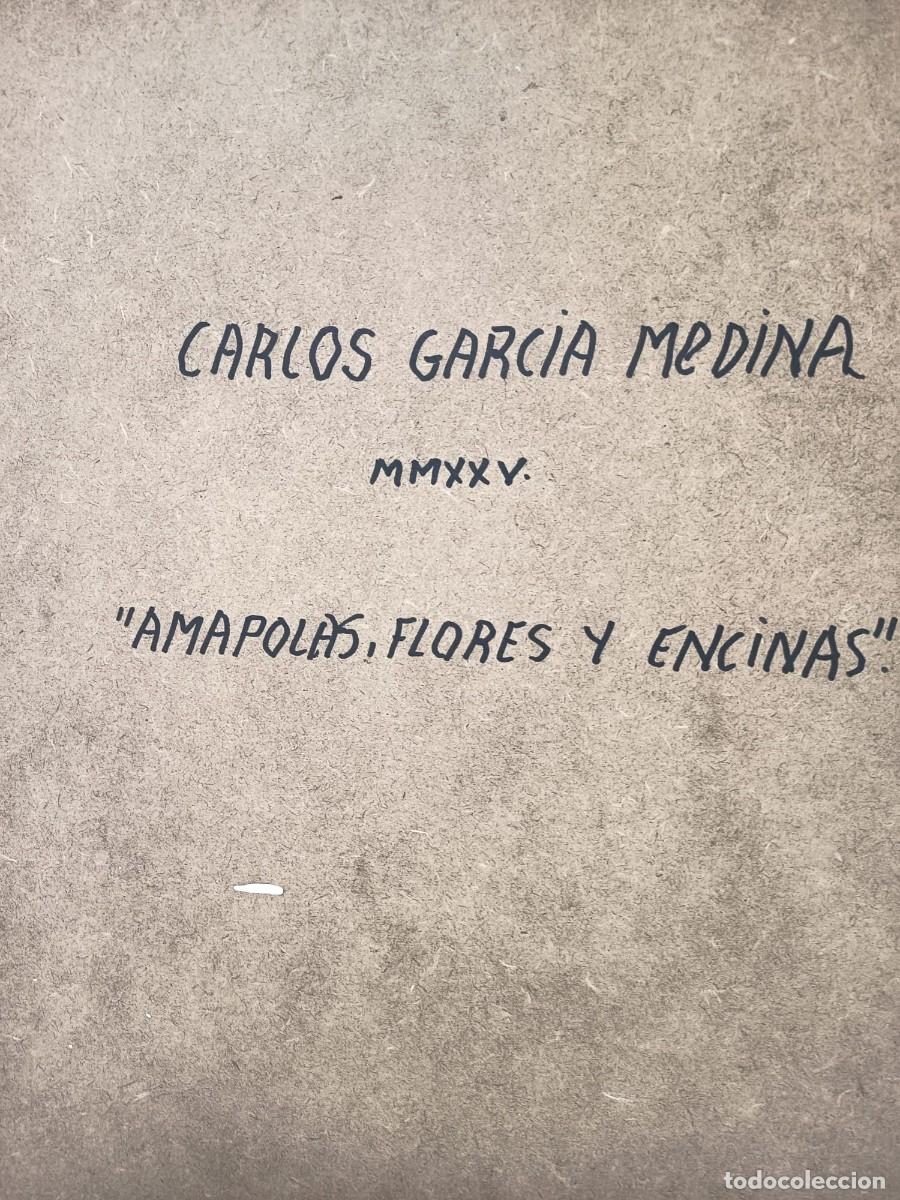Arte: CUADRO &Oacute;LEO &rdquo;AMAPOLAS FLORES Y ENCINAS&rdquo; - Foto 2