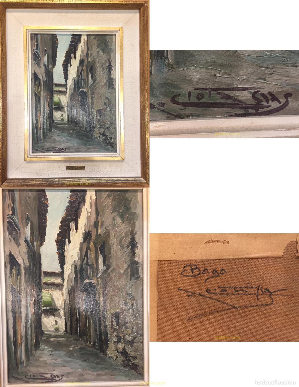 Arte: PINTURA AL OLEO CALLE RUSTICA DE BAGA. AUTOR A.CLOTA GRAS