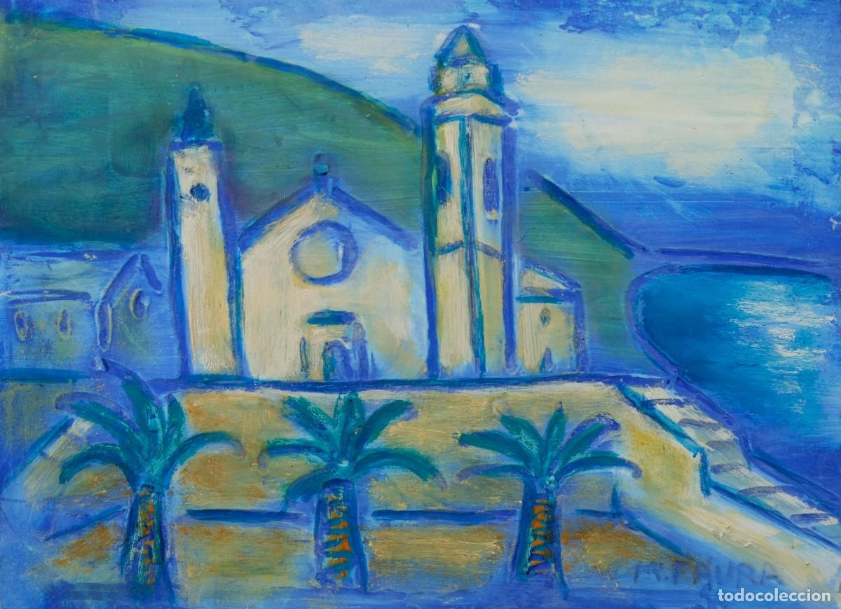 Arte: MONTSERRAT FAURA (BARCELONA, 1947) &Oacute;LEO SOBRE PAPEL VISTA CASA COSTA FIRMADO