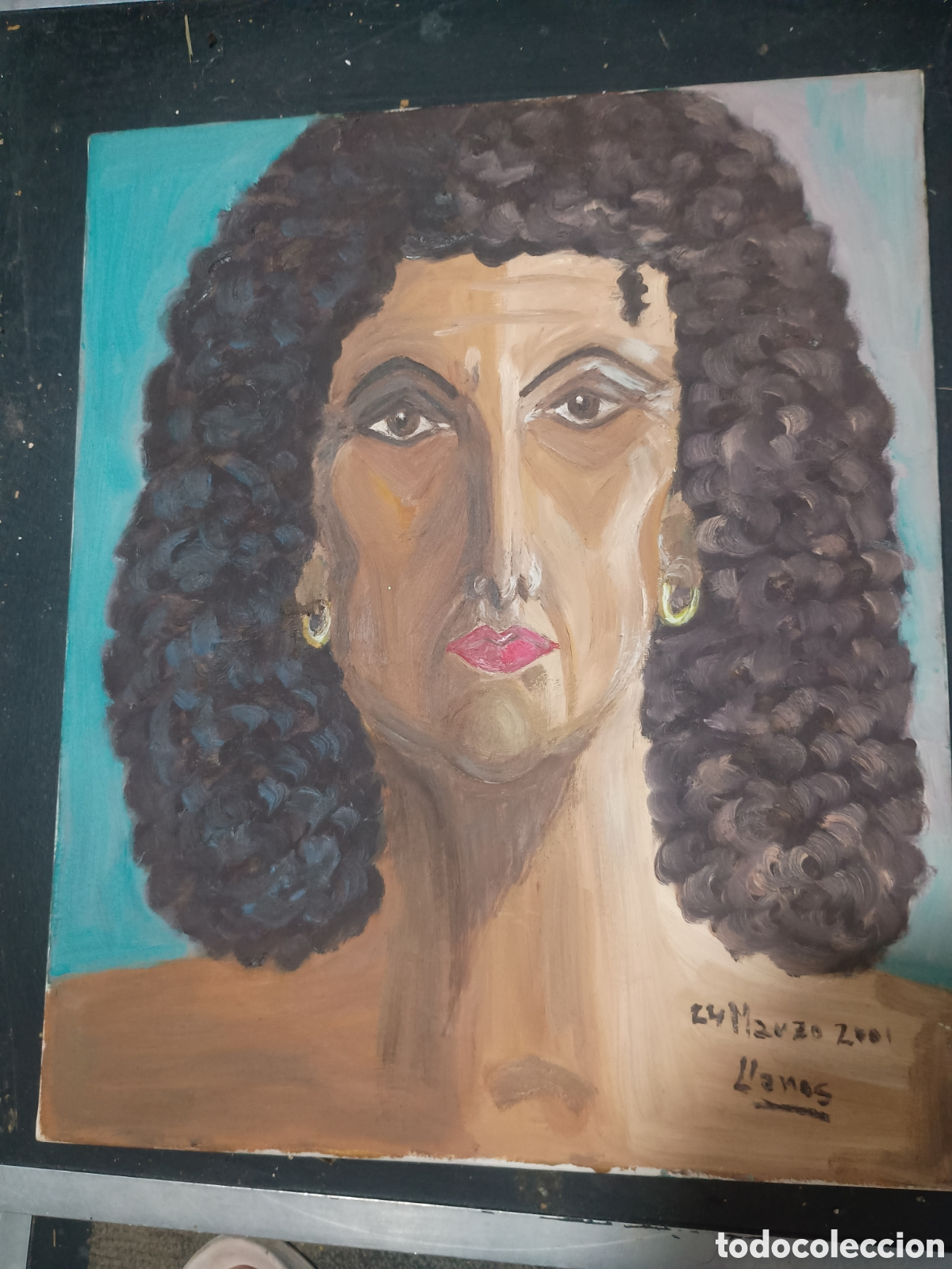 Arte: Retrato mujer firmado