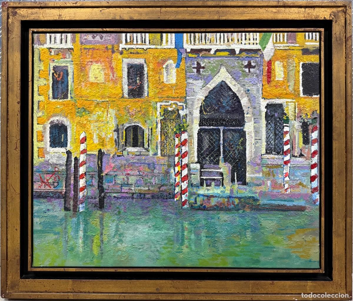 Arte: Ulpiano Carrasco &ndash; Palacio y embarcadero en Venecia &ndash; &oacute;leo sobre lienzo 2007