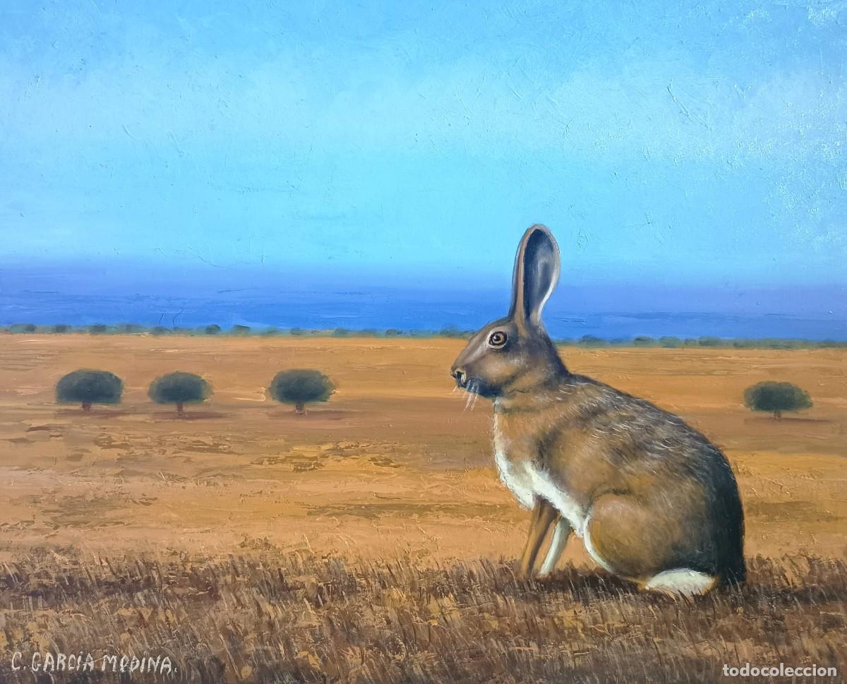 Arte: CUADRO &Oacute;LEO &rdquo;LIEBRE Y ENCINAS&rdquo;