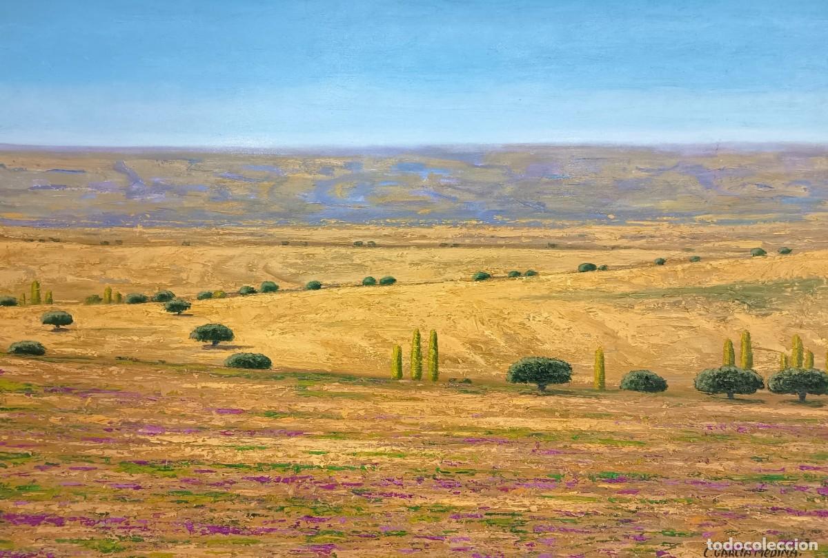 Arte: CUADRO &Oacute;LEO &rdquo;TIERRAS CHOPOS Y ENCINAS&rdquo;