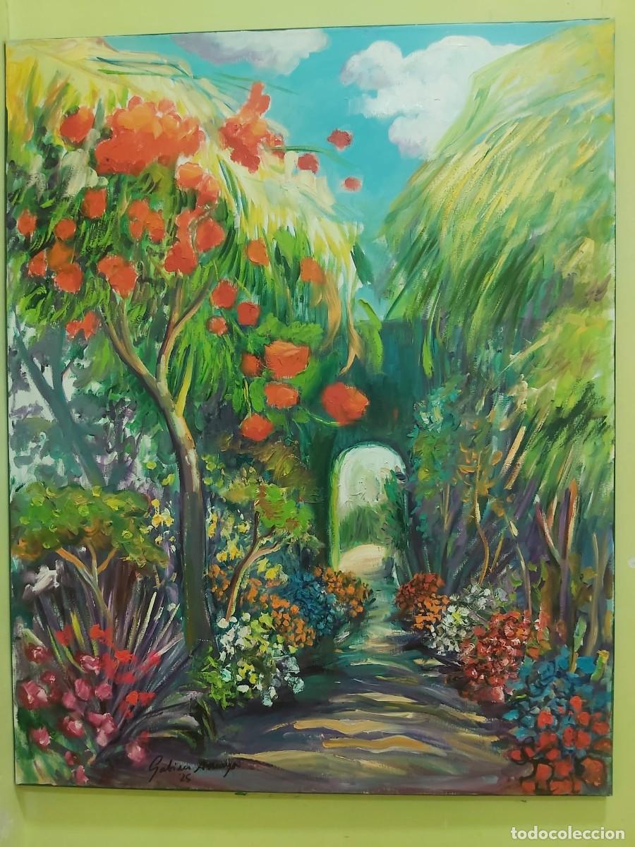 Arte: Cuadro al Oleo &rdquo;Jardin con Bugambillas&rdquo;