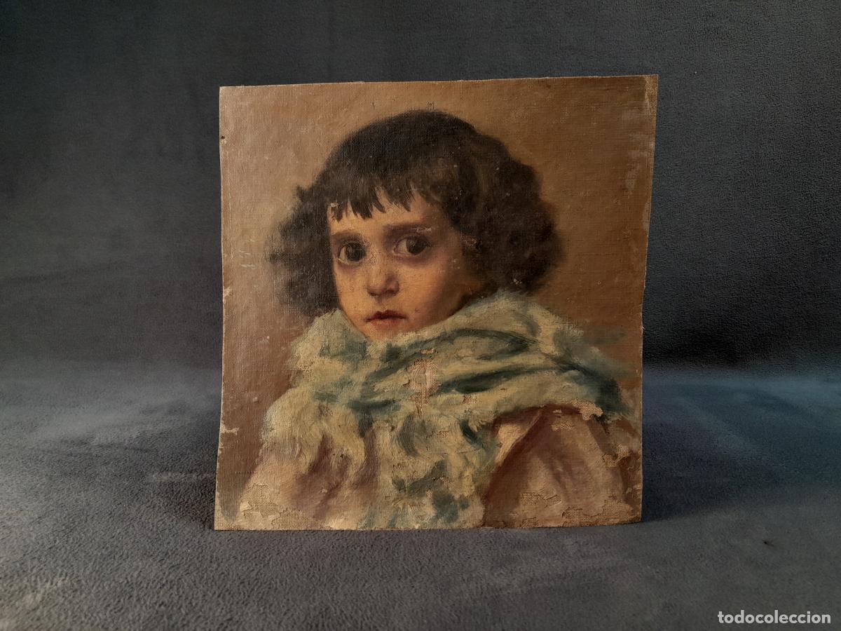 Arte: ESCUELA CATALANA. &Oacute;LEO SOBRE LIENZO. RETRATO DE NI&Ntilde;A. PRINCIPIOS S. XX.