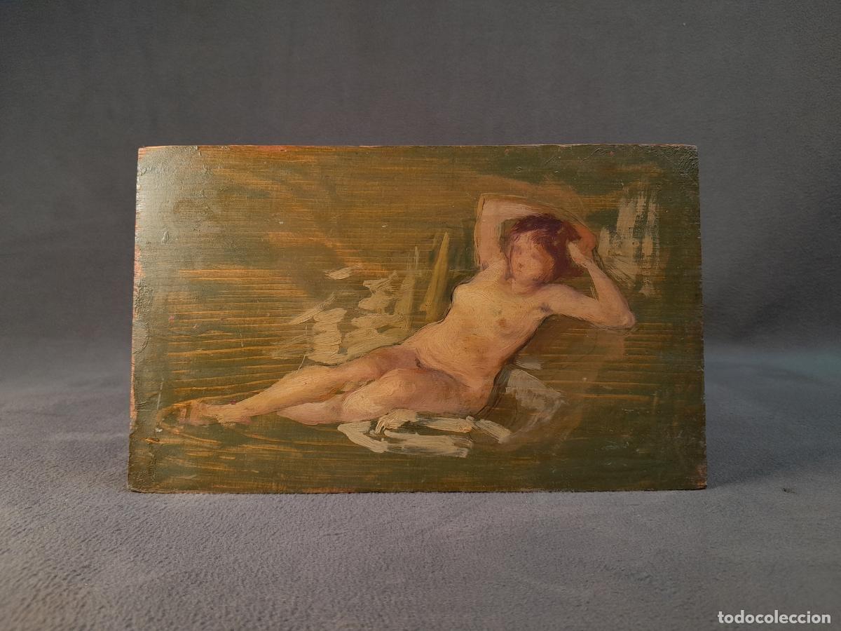 Arte: OBRA DE DOBLE CARA. &Oacute;LEOS SOBRE TABLA. DESNUDO FEMENINO Y PAISAJE. PRINCIPIOS S. XX.