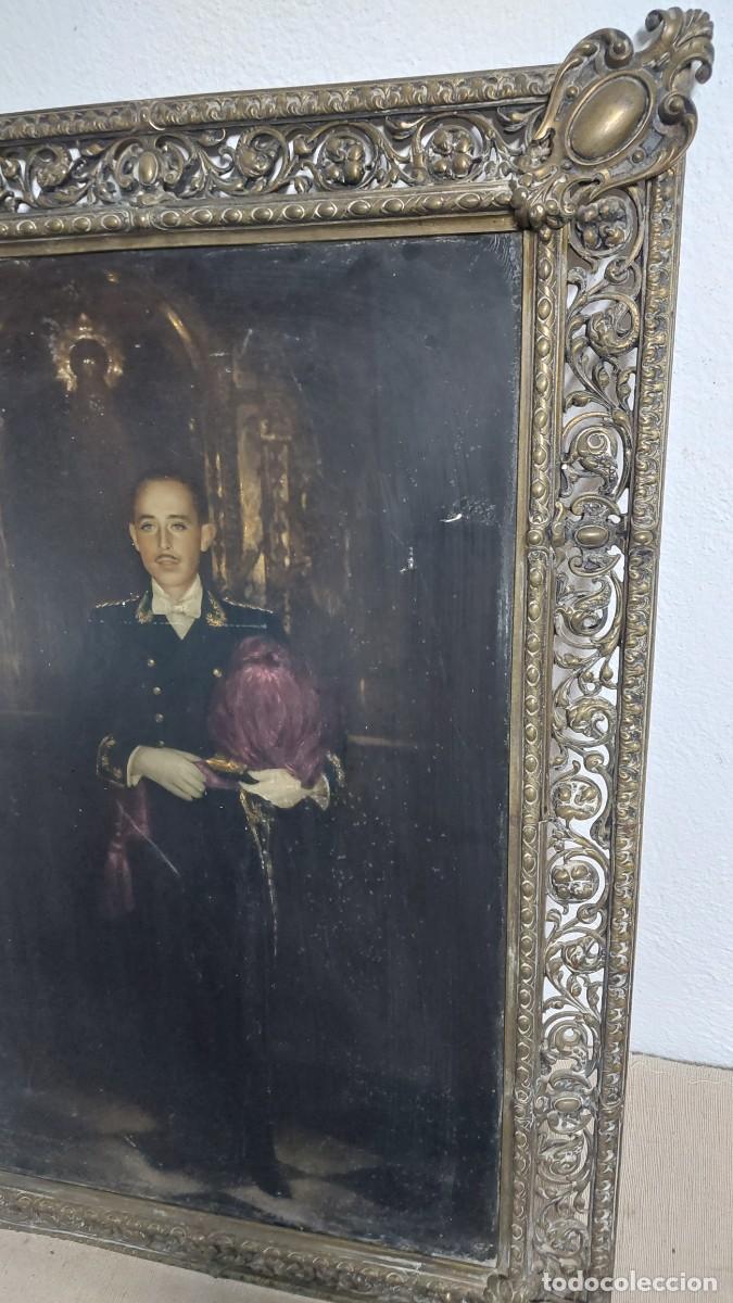 Arte: Antiguo marco de bronce con oleo - Foto 3