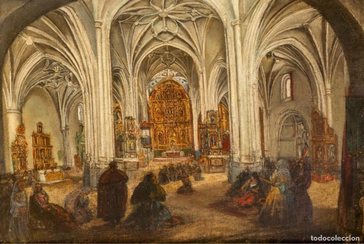 Arte: Eugenio Lucas Vel&aacute;zquez (1817-1870) - Interior de Catedral