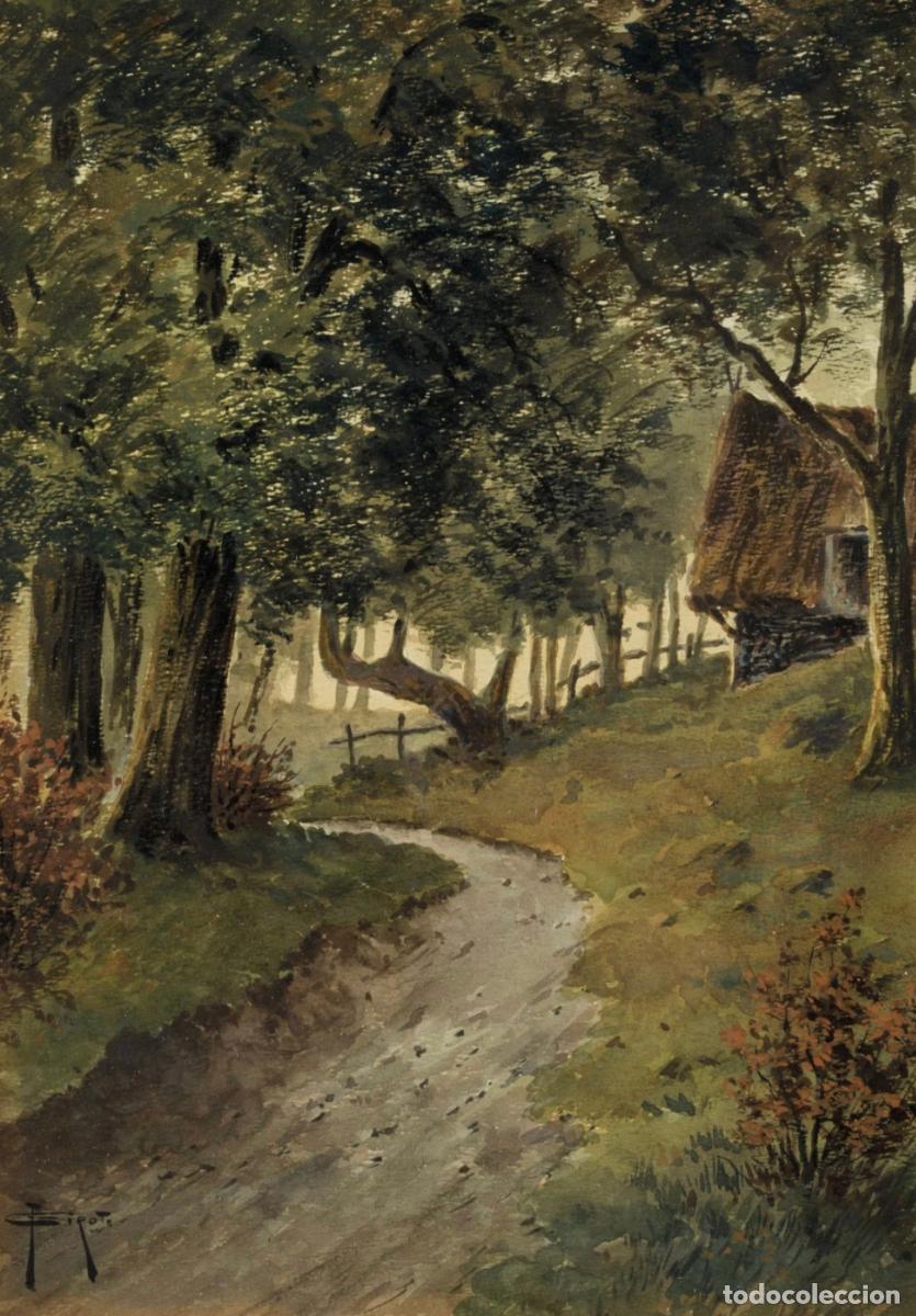 Arte: Fran&ccedil;ois Joseph Girot (1873-1916) - Paisaje boscoso